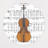 Étiquettes Grande feuille de Noël Musique et instruments (Design 1)