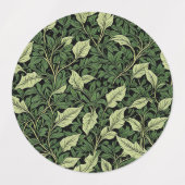 Étiquettes Grappe de vignes dans les nuances de vert (Design 1)