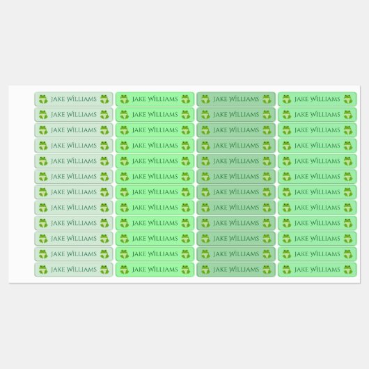 Étiquettes Green Frog School Clothing Kids' Labels (Feuille)