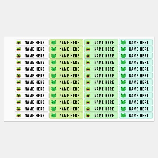 Étiquettes Grenouille retour à l'école nom étanche autocollan (Feuille)