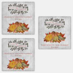 Étiquettes Grey Thanksgiving Citrouilles et Squash