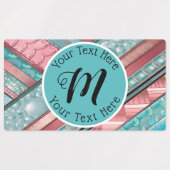 Étiquettes Grilles Silken Géométrique - Rectangle personnalis (Design 2)