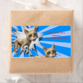 Étiquettes gris bleu chat (En situation)