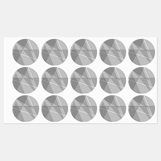 Étiquettes Gris Géométrique (Feuille)