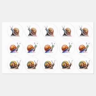 Étiquettes Groupe Motovational de 3 Autocollants de Escargots