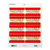 ÉTIQUETTES GUACAMOLE pour Customiser (Feuille entière)