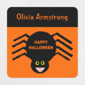 Étiquettes Halloween Black Spider Custom Kids (Design 2)