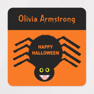 Étiquettes Halloween Black Spider Custom Kids