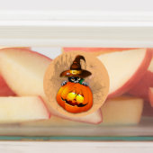 Étiquettes Halloween Cute Kitty Witch et ami Citrouille (Apposé)