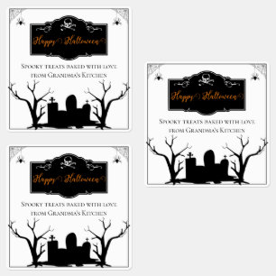 Étiquettes Halloween du cimetière éffrayant