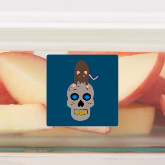 Étiquettes Halloween gothique du crâne et du rat (Apposé)