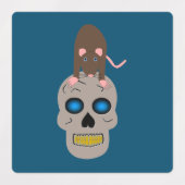 Étiquettes Halloween gothique du crâne et du rat (Design 2)