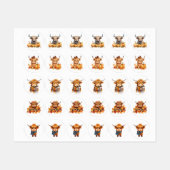Étiquettes Halloween Highland Cow automne (Feuille)
