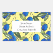 étiquettes 'Hand Drawn Blueberries 2 Motifs' (Devant)