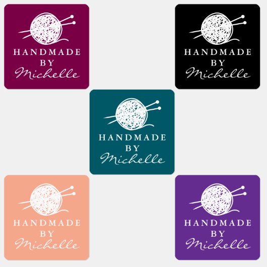 Étiquettes Handmade wool knitting symbol custom DIY clothing (Groupe)