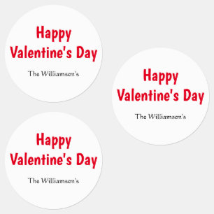 Étiquettes happy valentines day ajouter nom nom de famille no