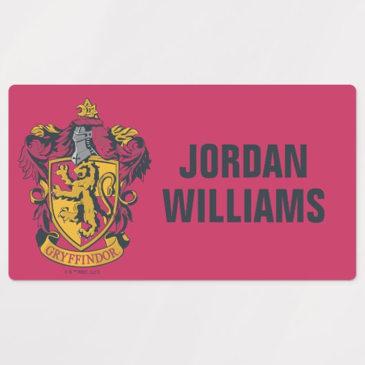 Étiquettes Harry Potter | Gryffindor Crest Gold et Rouge (Design 2)