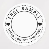Étiquettes Hearts Merci D'Échantillon Gratuit Pour Shopping (Design 2)