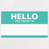 Étiquettes Hello my name is - pink teal purple - Employee (Design 2)