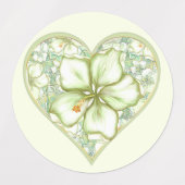 Étiquettes Hibiscus & dentelle BLANC (Design 1)