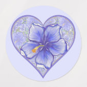 Étiquettes Hibiscus & dentelle BLEU (Design 1)