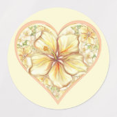 Étiquettes Hibiscus & dentelle JAUNE (Design 1)