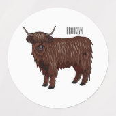 Étiquettes Highland cow (Design 1)