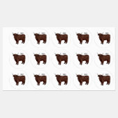 Étiquettes Highland cow (Feuille)