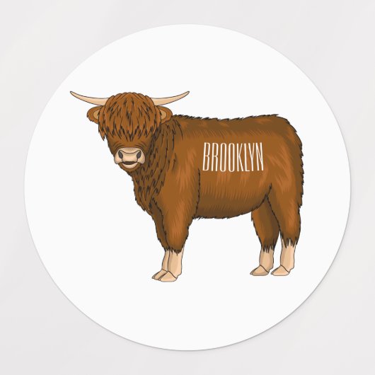 Étiquettes Highland cow (Design 2)