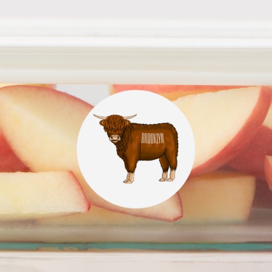 Étiquettes Highland cow (Apposé)