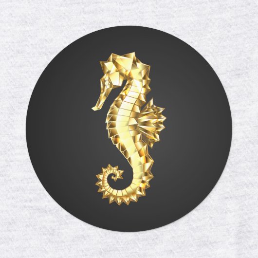 Étiquettes Hippocampe Polygonal Or (Design 1)