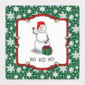 Étiquettes Ho Ho Joyeux Noël Père Noël mignonne Snowman (Design 1)
