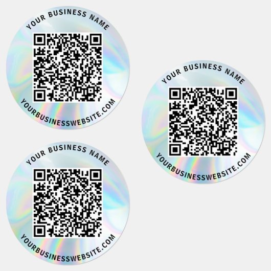 Étiquettes Holographique moderne Business CR Code et site Web (Groupe)