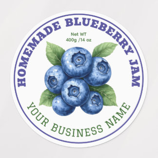 Étiquettes Homemade Blueberry Jam Jar Product Label