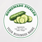Étiquettes Homemade Cucumber Dill Pickles Product Label (Design 2)