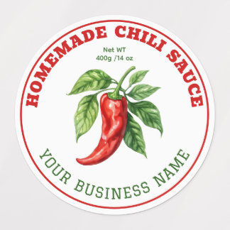 Étiquettes Homemade Hot Chili Sauce Product Label