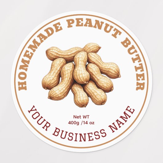 Étiquettes Homemade Peanut Butter Product Label Waterproof (Design 1)