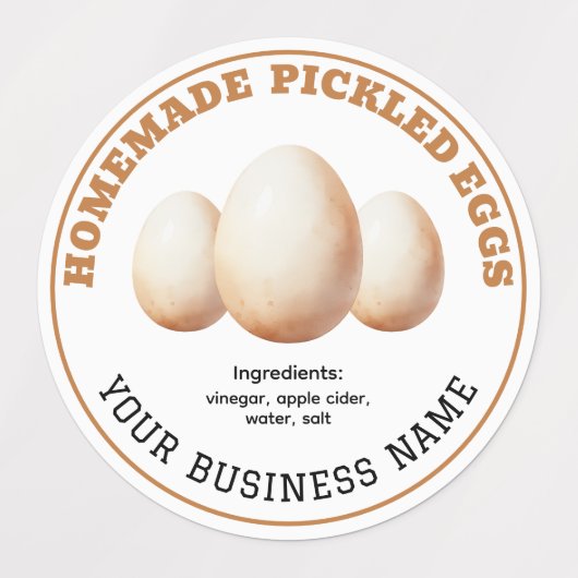 Étiquettes Homemade Pickled Eggs Product Label Waterproof (Design 1)