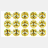 Étiquettes Honey Jar Honeybee Honeycomb Bee Apière Affaires (Feuille)