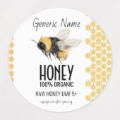 Étiquettes Honeybee Honeycomb Honey (Design 2)