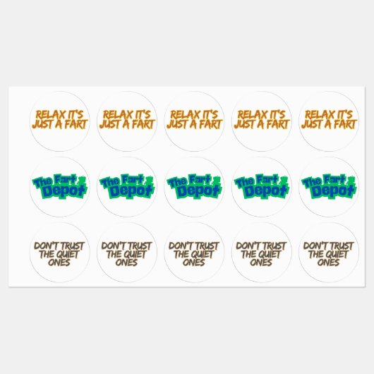 Étiquettes Humour de pet drôle (Feuille)