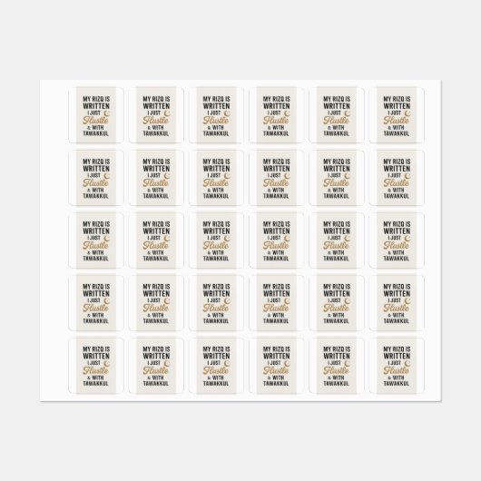 Étiquettes "Hustle with Tawakkul - Faith Based Islamic Design (Feuille)