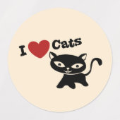 Étiquettes I Love Cat (Design 2)