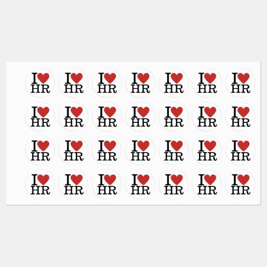 Étiquettes I ❤️ Love HR (Département RH) (Feuille)