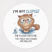 Étiquettes I’m Not Clumsy,  The Floor Hates Me,  (Design 1)