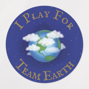 Étiquettes "I Play For Team Earth" Message d'unité