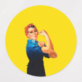 Étiquettes Iconic Rosie Le Riveter Style Rétro (Design 1)