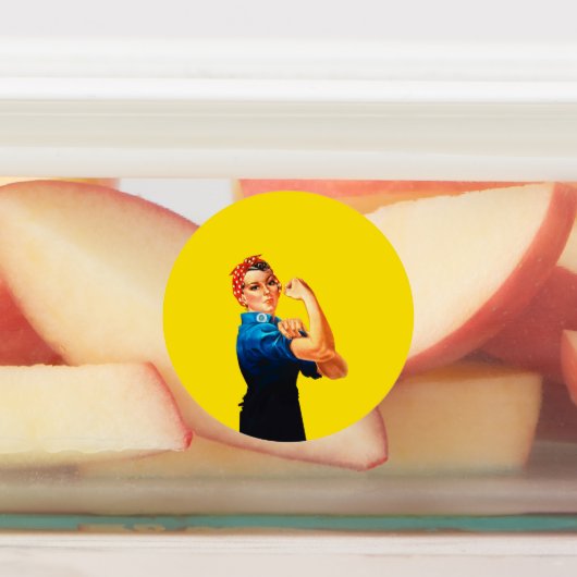 Étiquettes Iconic Rosie Le Riveter Style Rétro (Apposé)