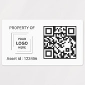 Étiquettes ID de l'actif de code QR Style d'étiquette de prop (Design 1)