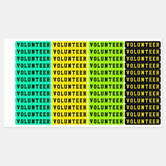 Étiquettes Identification du volontaire d'événement (Feuille)